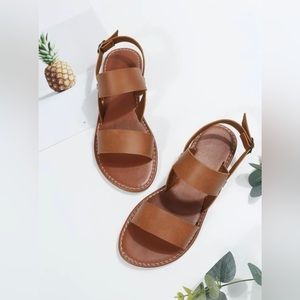 Brown flat sandals